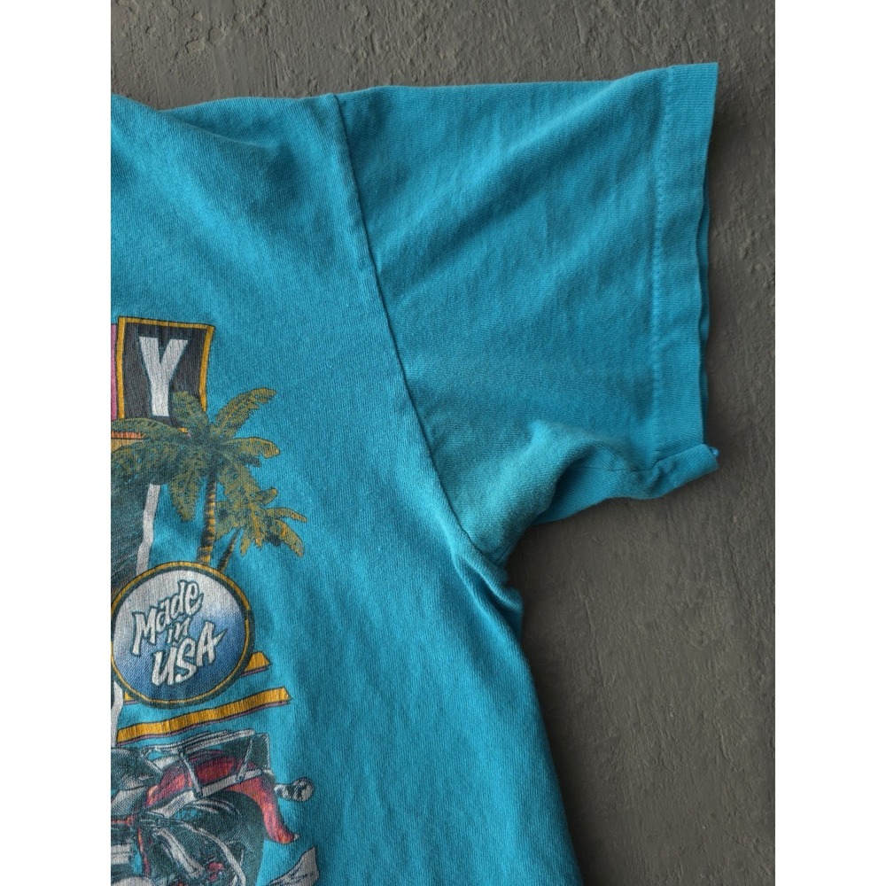 Vintage 1990s Harley-Davidson 3D Emblem Blue Single Stitch T-shirt Ontario M - Picture 9 of 12
